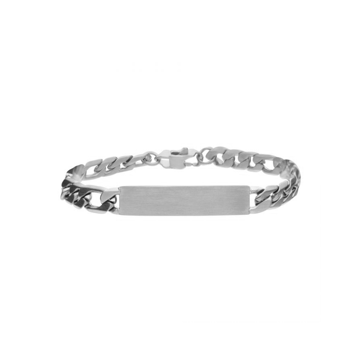 Stainless Steel Franco Bracelet with ID Block