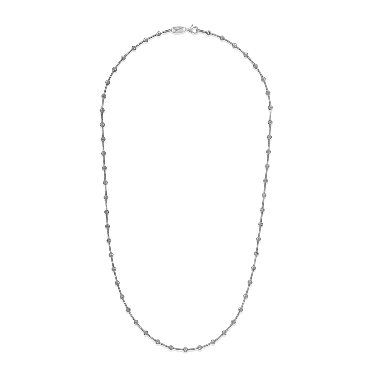 Sterling Silver Beaded Station Chain