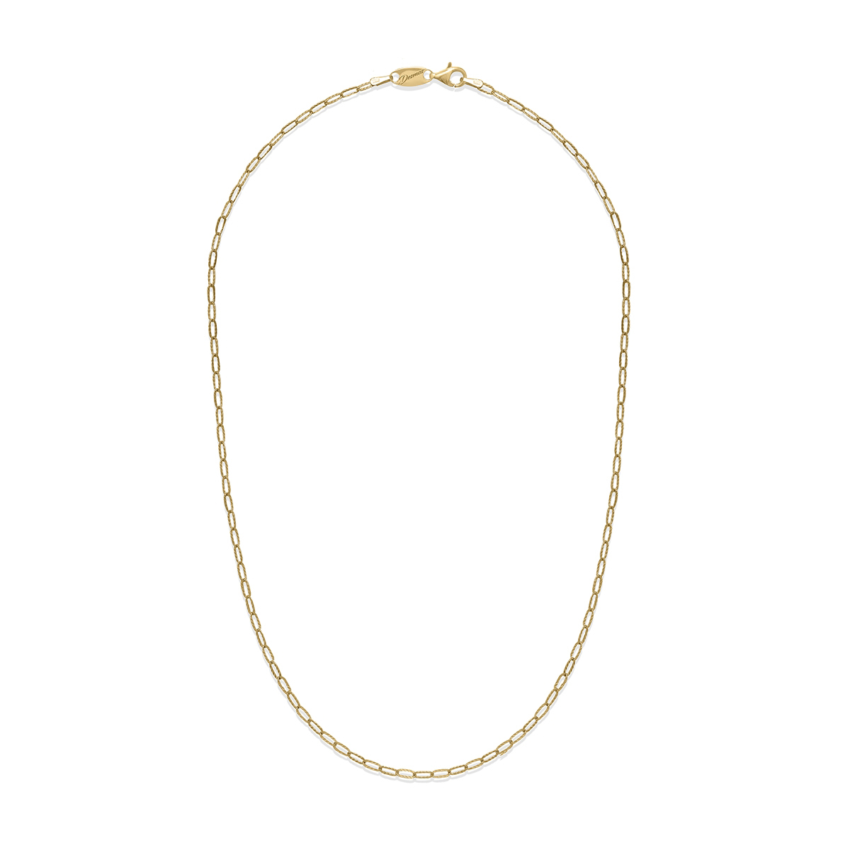 Gold Plated Sterling Silver Textured Oval Link Chain