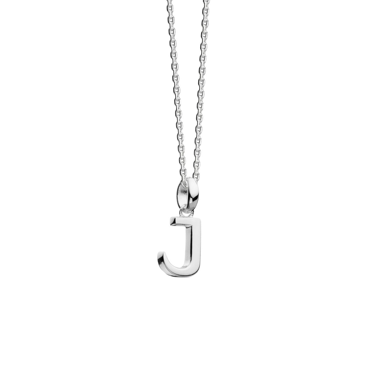 Sterling Silver "J" Initial Pendant with Chain