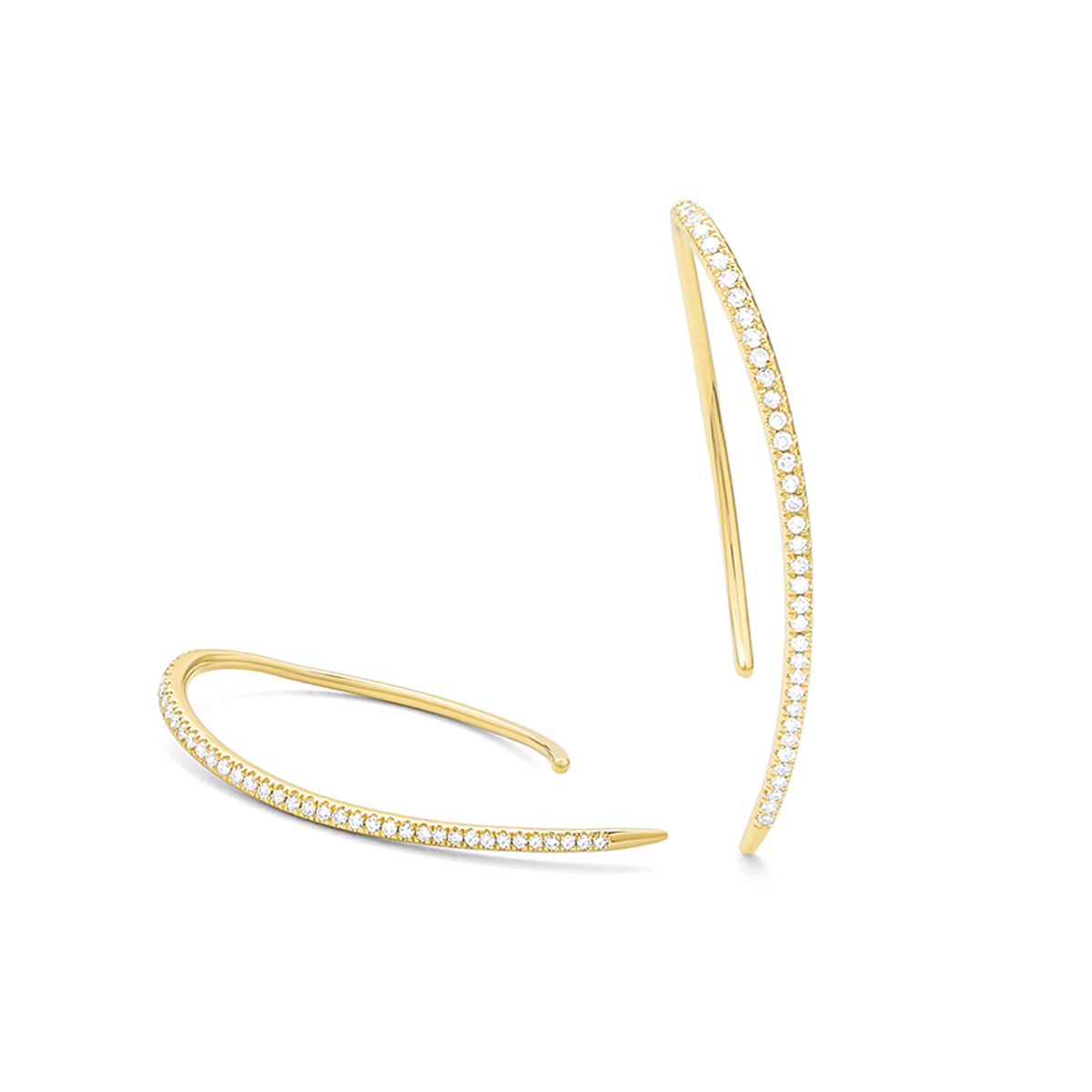 14K Yellow Gold Diamond Threader Earrings