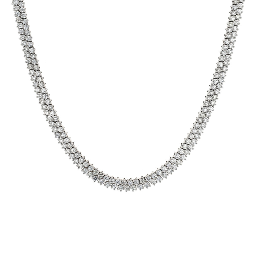 14K Yellow Gold 25 06 Carat Graduated Diamond Necklace Josephs Jewelers men-s-14k-yellow-gold-solid-figaro-chain-necklace-link-20-7-75mm-52