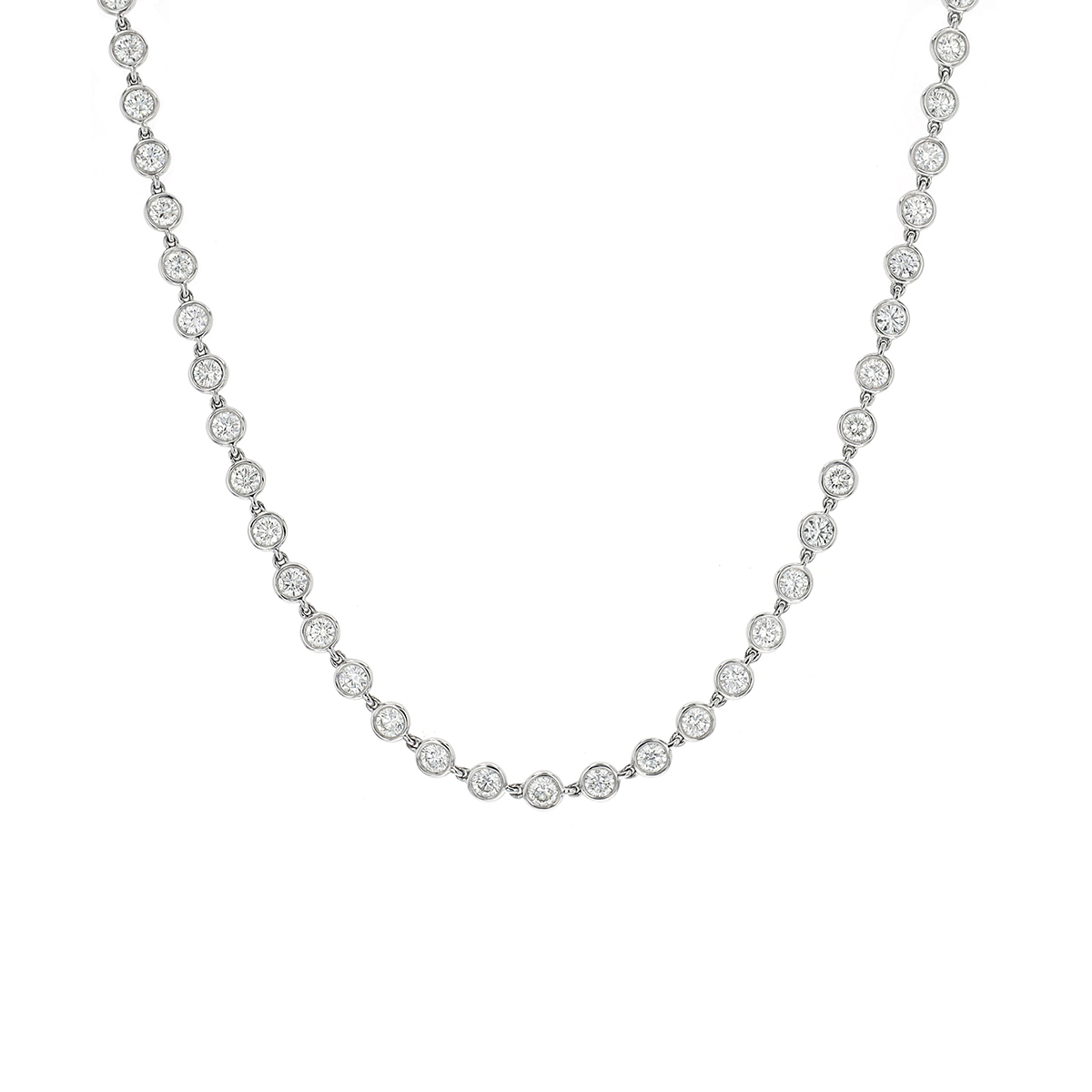 Platinum Diamond Bezel-Set Necklace