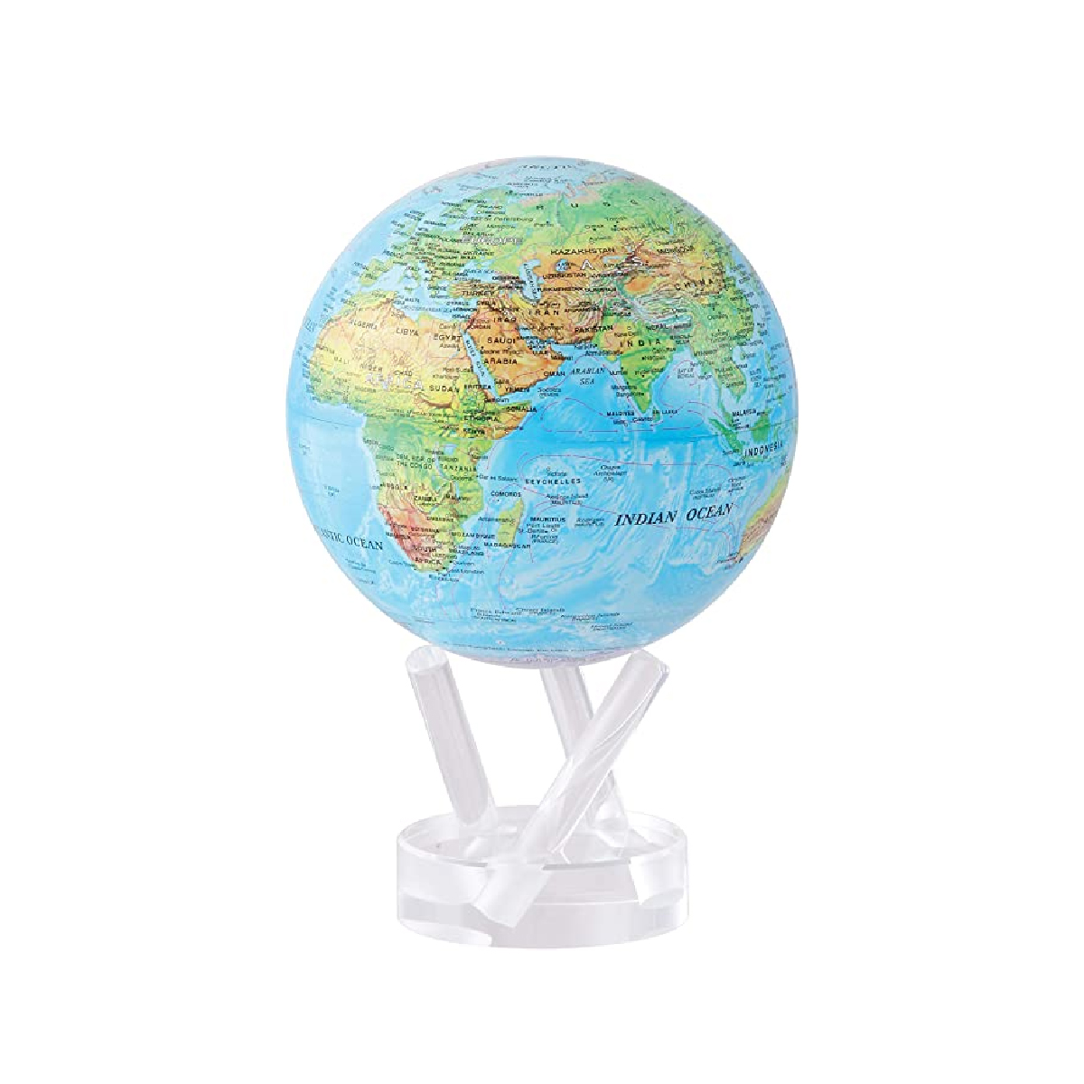 Blue Relief Map World Globe
