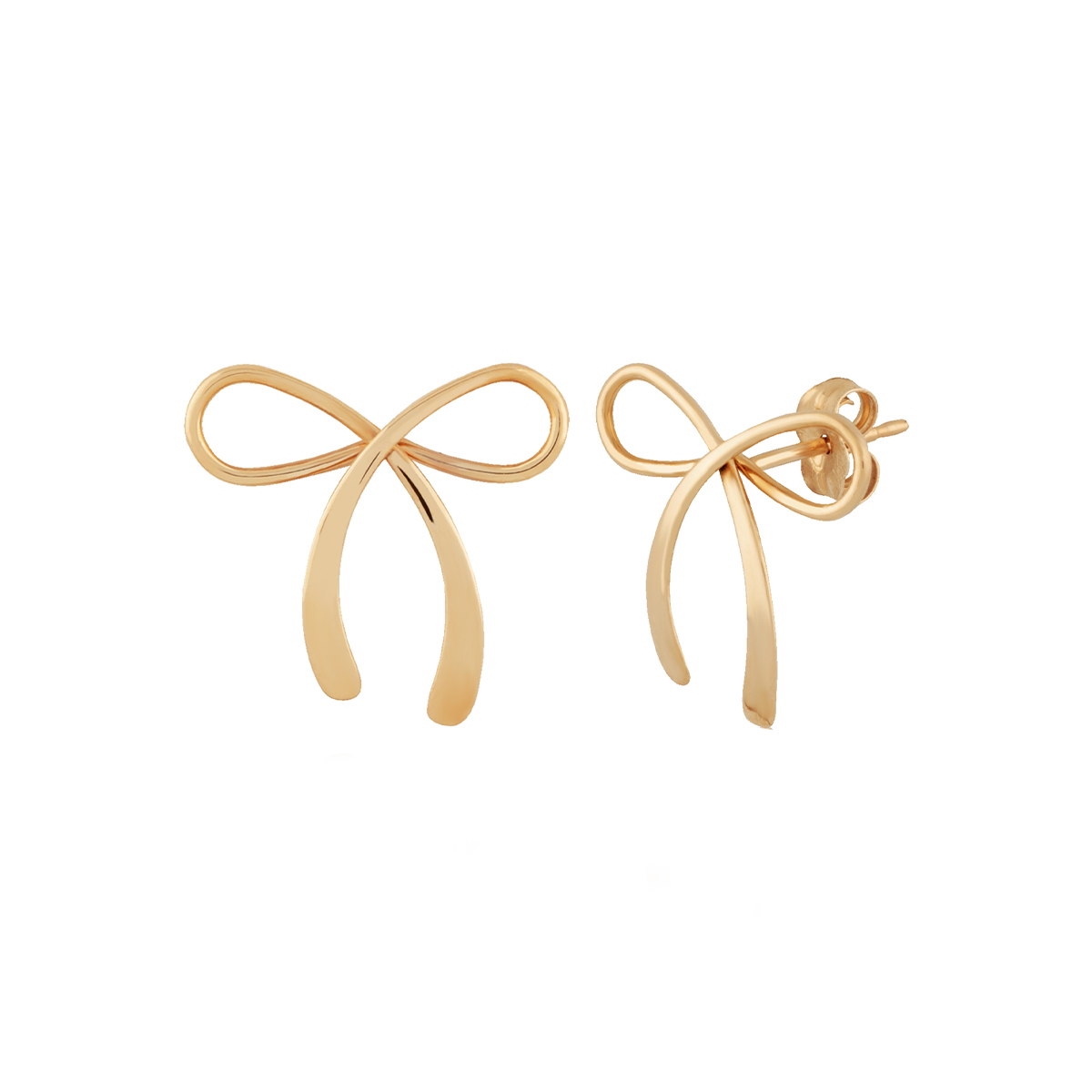 14K Yellow Gold Bow Stud Earrings - Josephs Jewelers