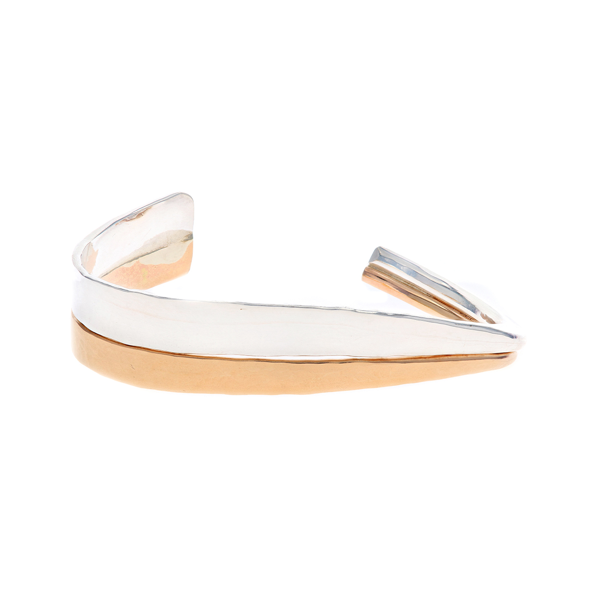 Two-Tone Hammered Cuff Bracelet