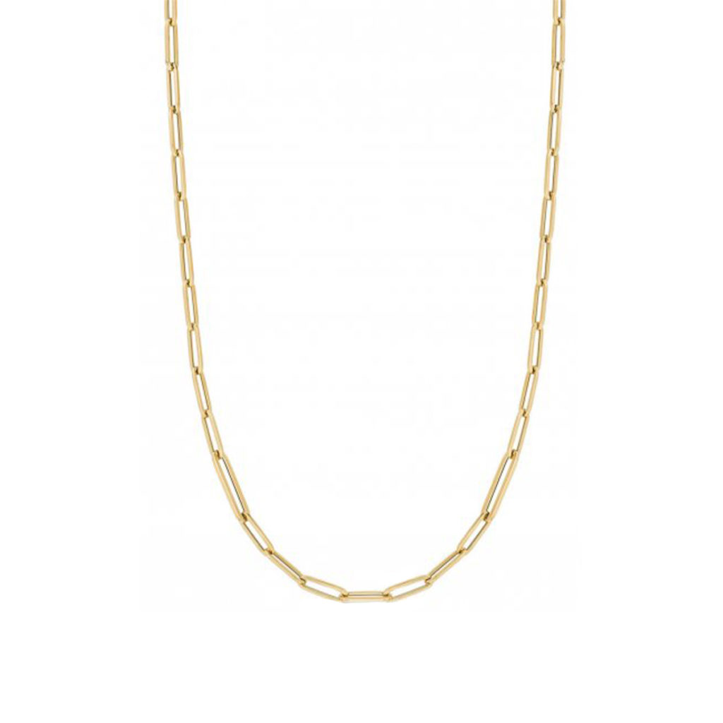 18K Yellow Gold Long Paperclip Link Necklace butter yellow jewelry