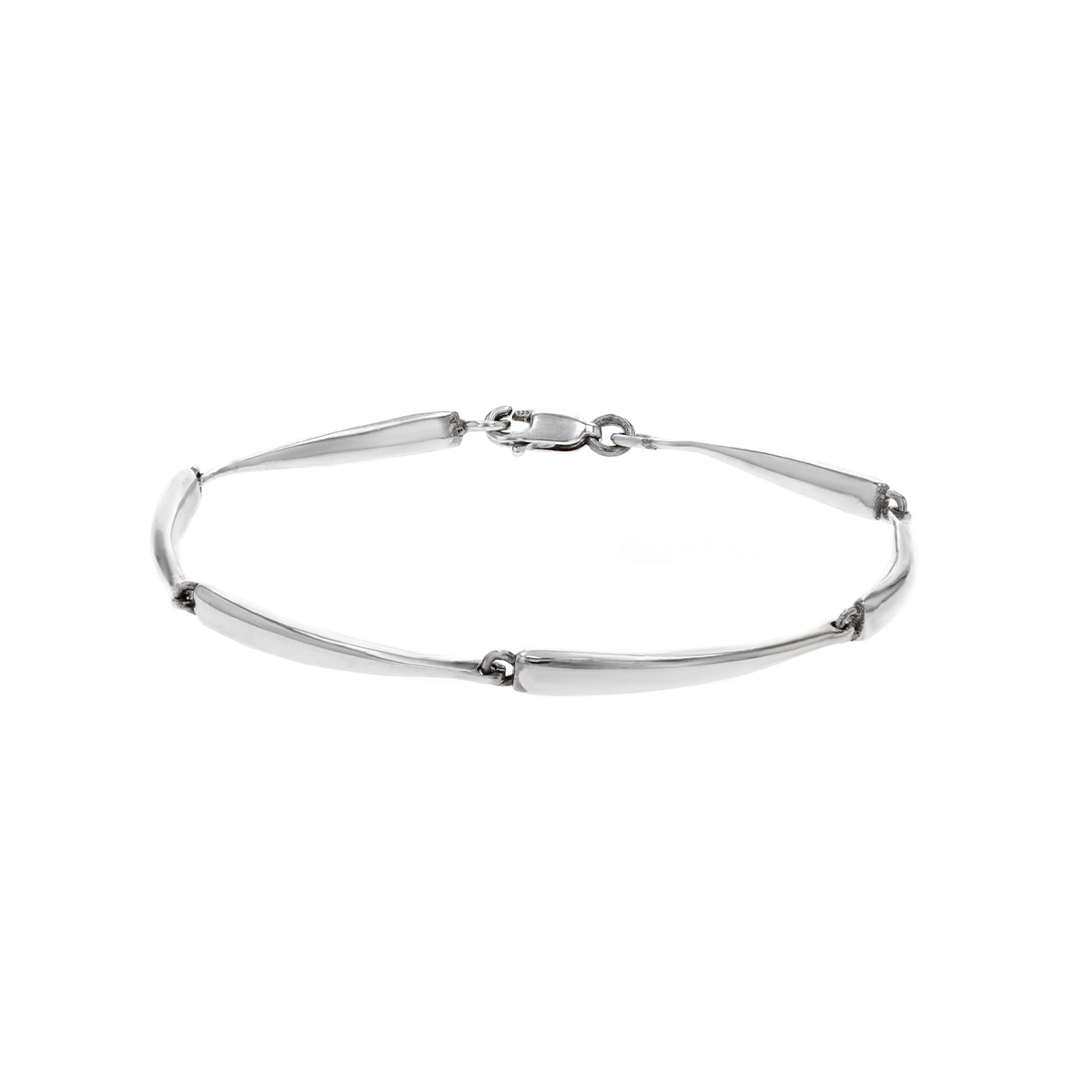 Sterling Silver Curved Bar Bracelet