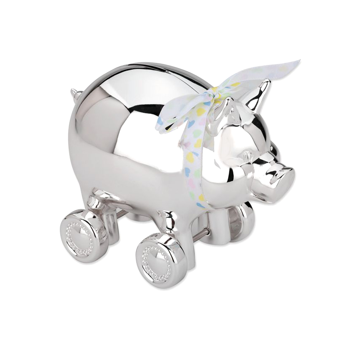 Reed & Barton - Piggy with Wheels Silverplate Bank