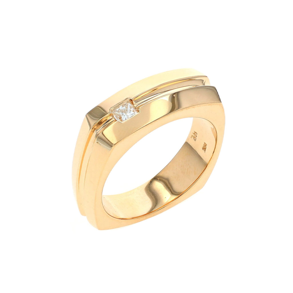 14K Yellow Gold Princess Diamond Trench Ring - Josephs Jewelers