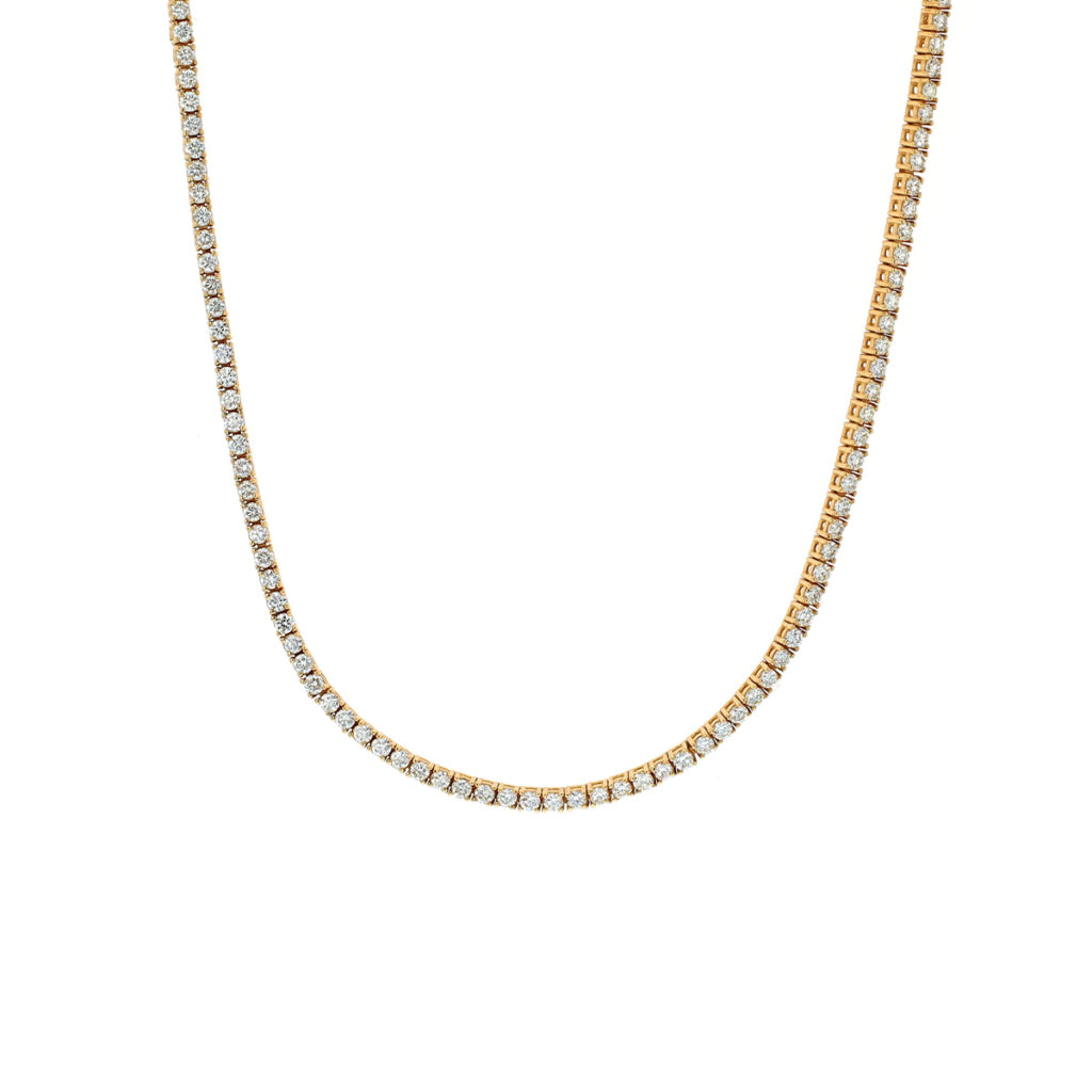 14K Yellow Gold Diamond Choker Necklace