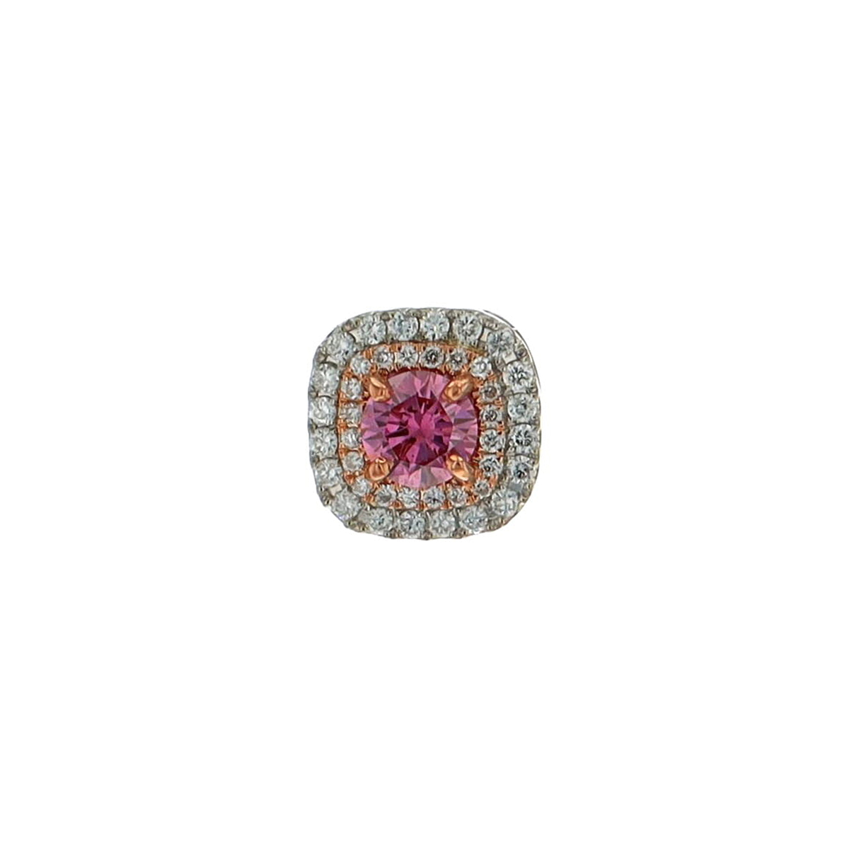 14K Two-Tone Pink and White Diamond Pendant