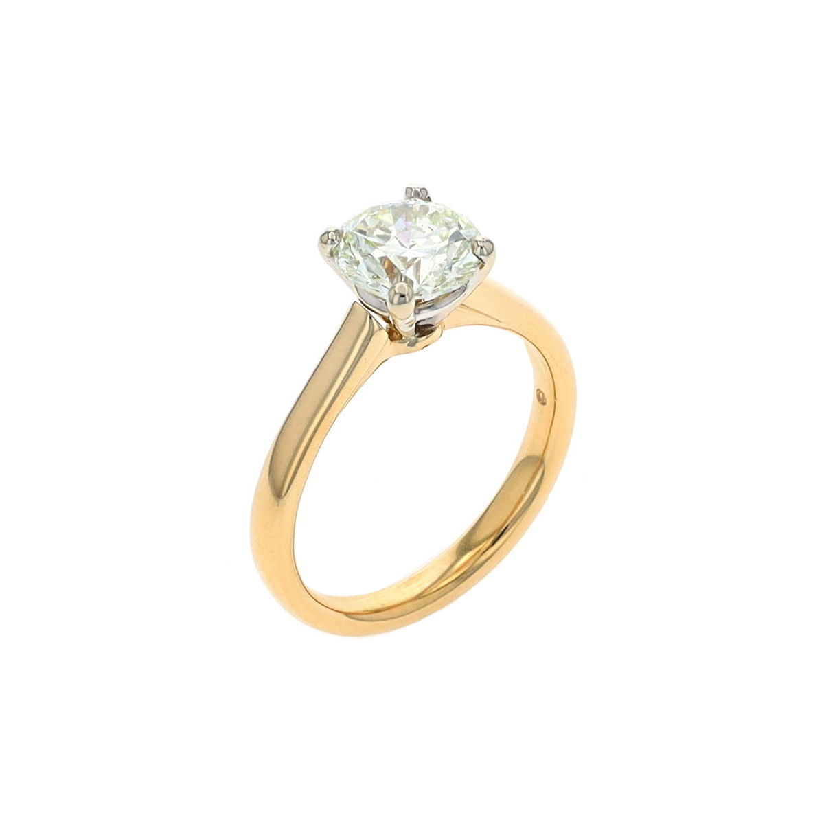 14K Yellow Gold 1.60 Carat Diamond Solitaire Engagement Ring