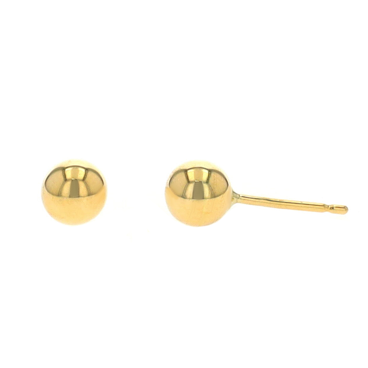 14K Yellow Gold 5 mm Bead Earrings