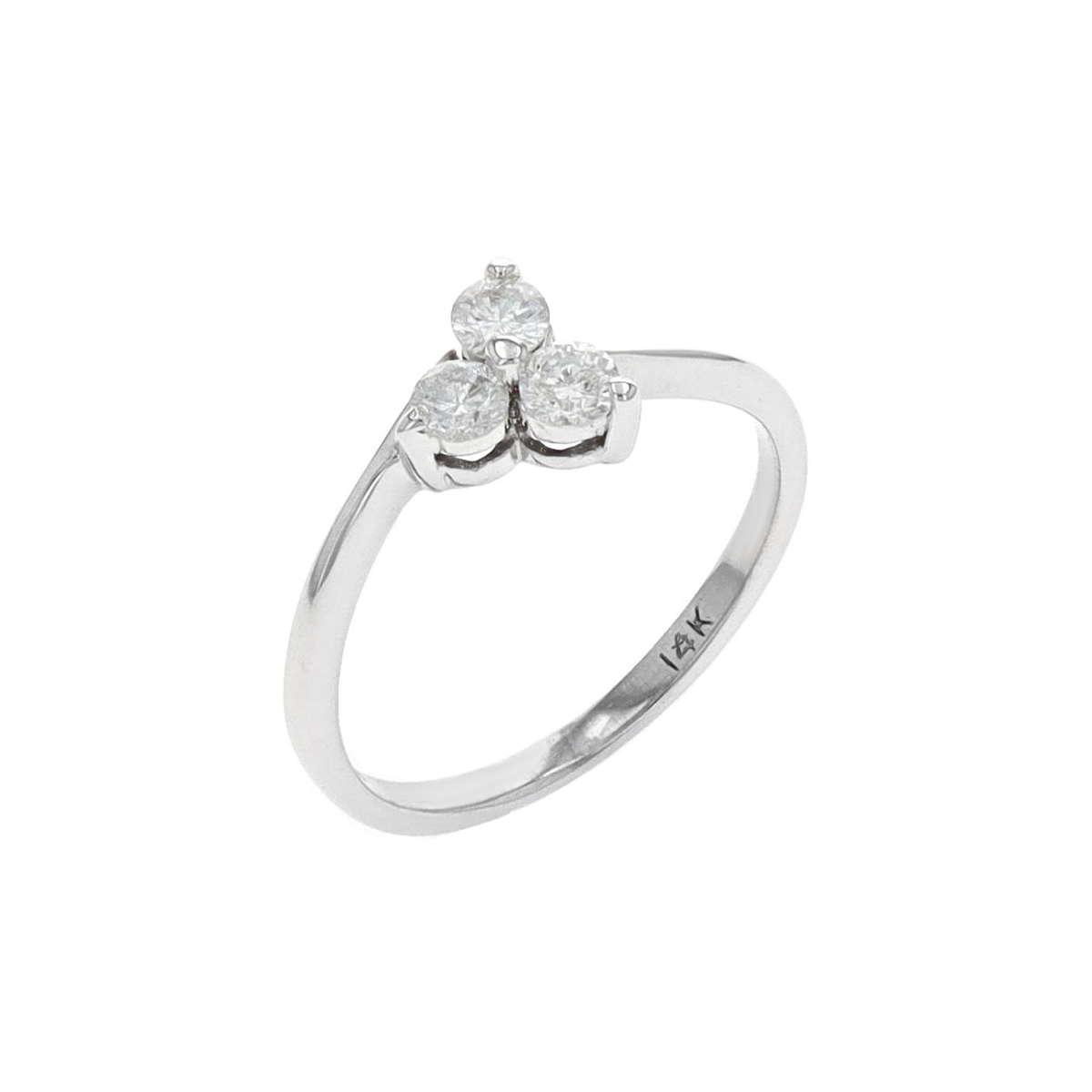 Estate 14K White Gold 3-Diamond Engagement Ring