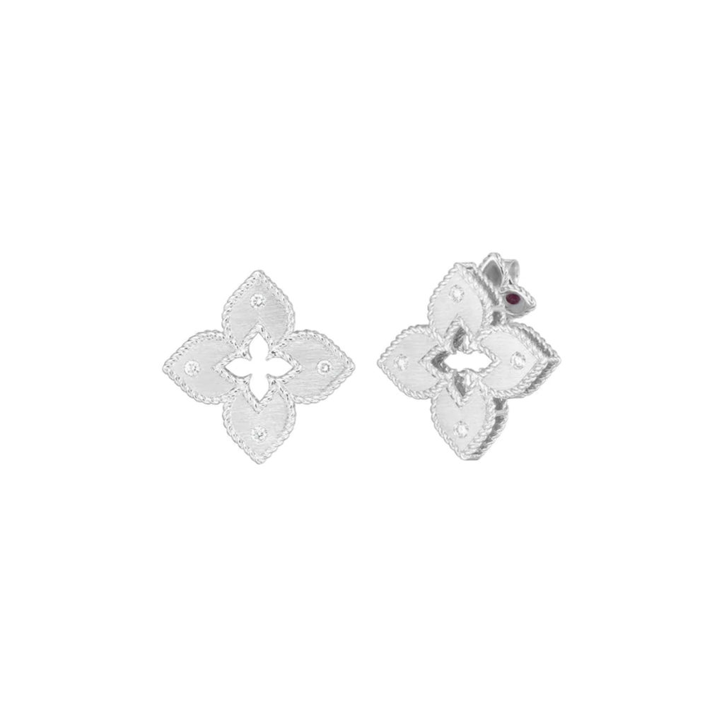 18K White Gold Diamond Venetian Earrings