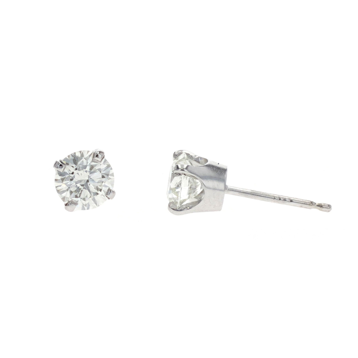 14K White Gold 1.04 Carat Diamond Stud Earrings