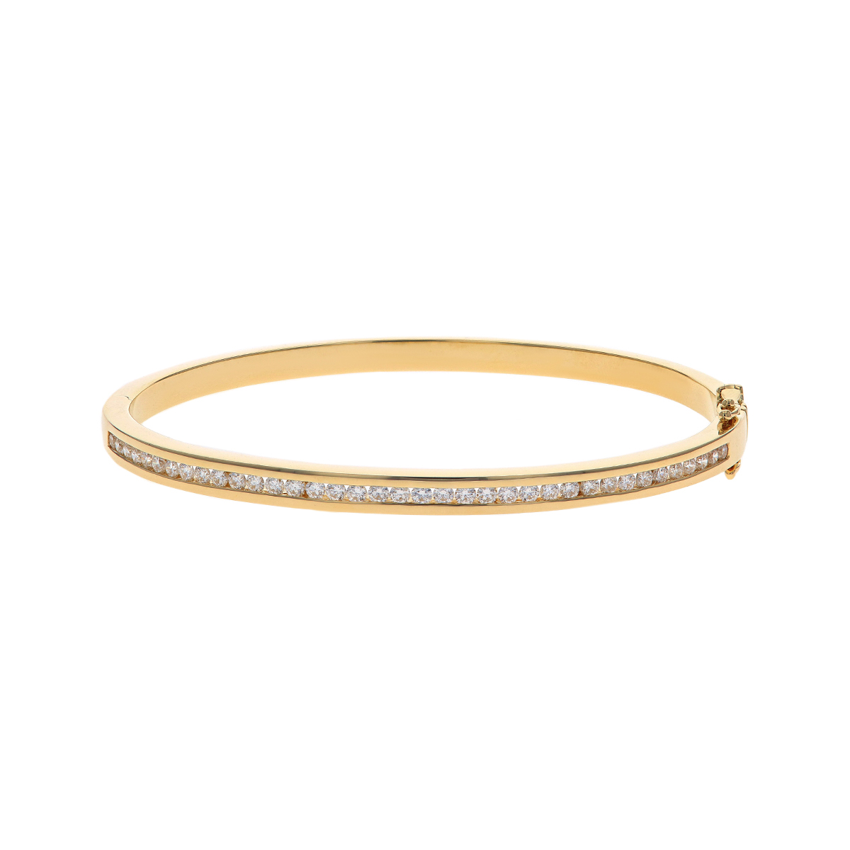 14K Yellow Gold 1.00 Carat Diamond Bangle Bracelet