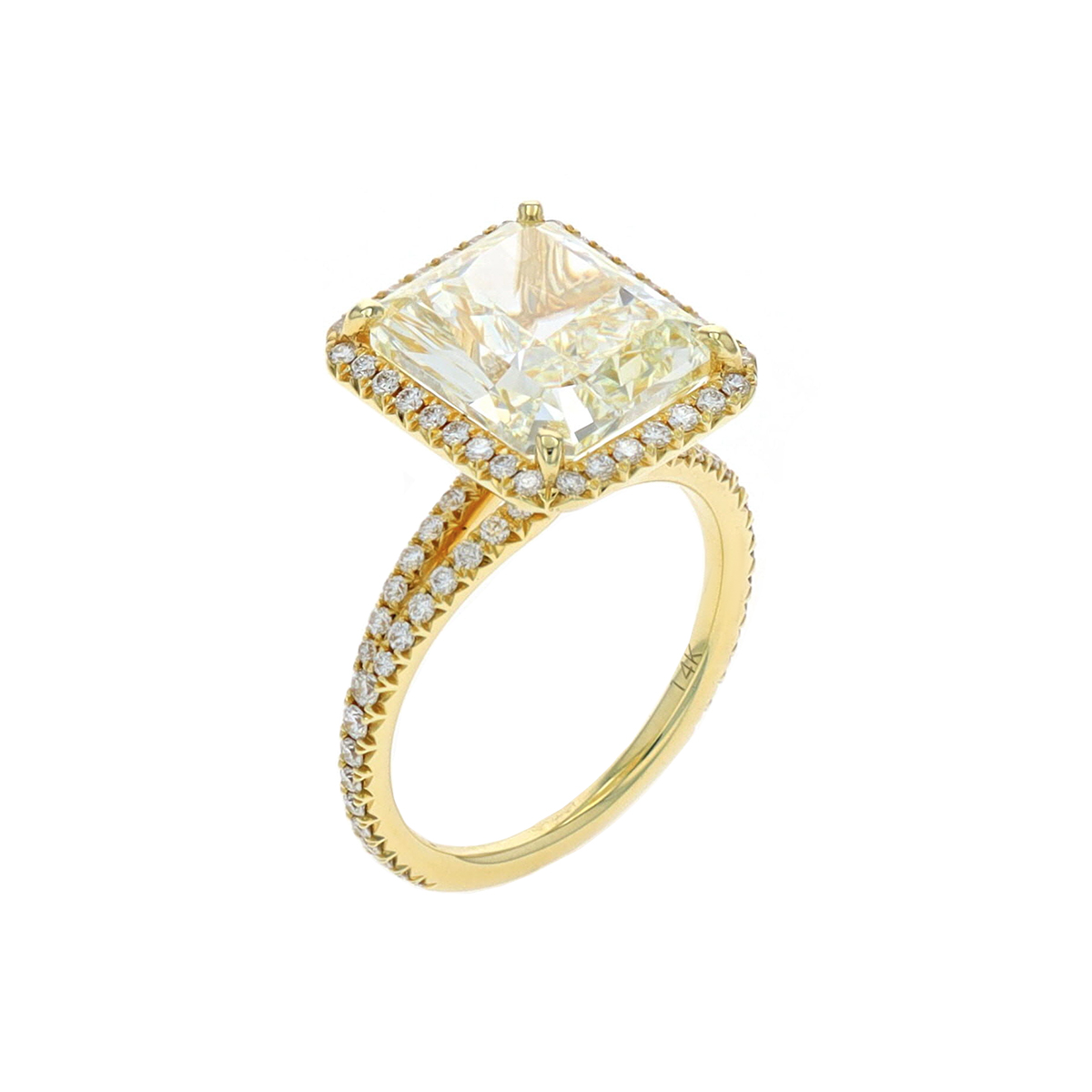 14K Yellow Gold Radiant Diamond Engagement Ring