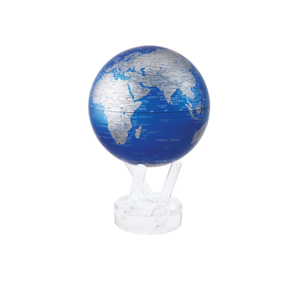 Blue and Silver Mova Globe