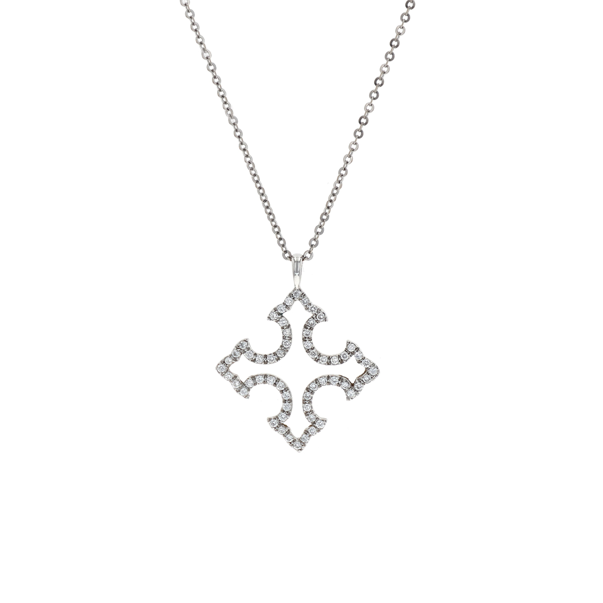 Estate 18K White Gold Verragio Diamond Pendant with Chain
