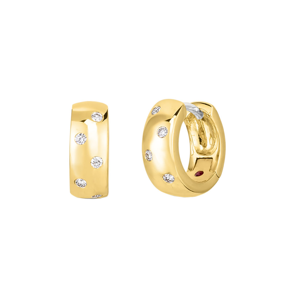 18K Yellow Gold Diamond Wrap Hoop Earrings
