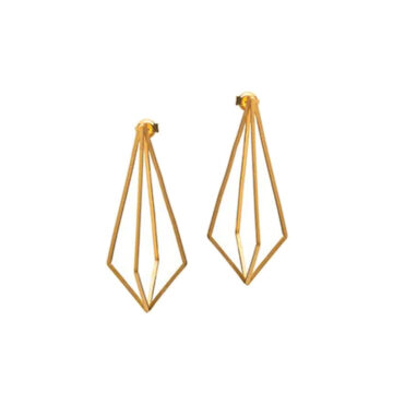 Gold Plated Sterling Silver 3D Kite Drop Earrings