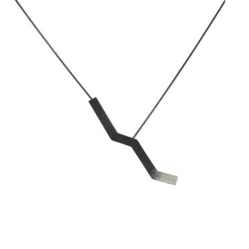 Sterling Silver Oxidized Zig Zag Necklace