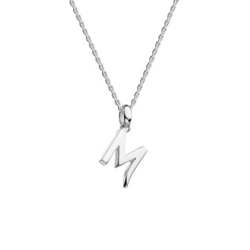 Sterling Silver "M" Initial Pendant with Chain