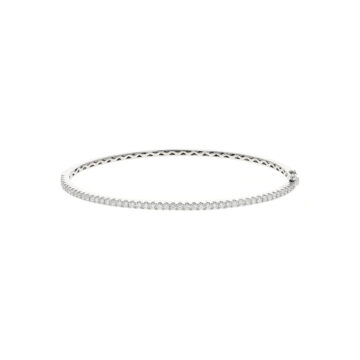 14K White Gold 0.69 Carat Diamond Bangle Bracelet