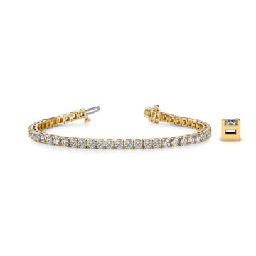 14K Yellow Gold 8.00 Carat Diamond Tennis Bracelet