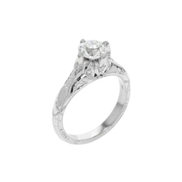 Estate Platinum Old European Diamond Engagement Ring