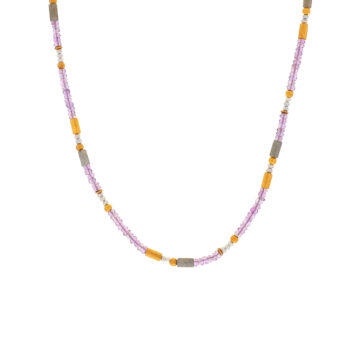 Gold Plated Sterling Silver Amethyst and Labradorite Necklace