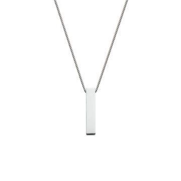 Sterling Silver Monolith Engravable Pendant with Chain