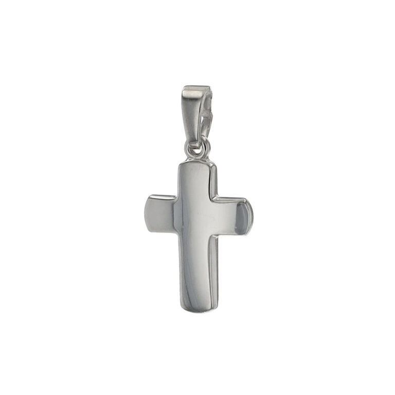 Sterling Silver Wide Domed Cross Pendant
