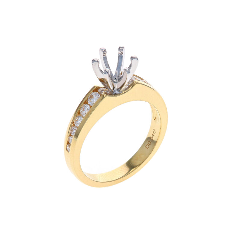 14K Two-Tone 0.52 Carat Diamond Engagement Ring Semi-Mounting