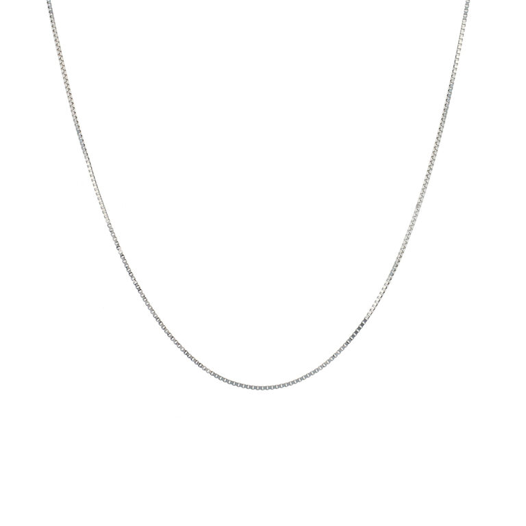 14K White Gold 18-Inch 0.8 mm Box Chain