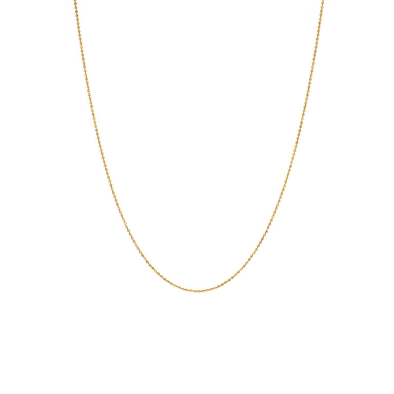 14K Yellow Gold 18-Inch Diamond-Cut Bead Chain