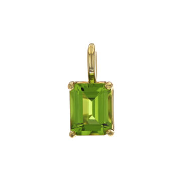 14K Yellow Gold Emerald-Cut Peridot Pendant