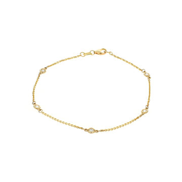 14K Yellow Gold 0.16 Carat Diamond Station Bracelet