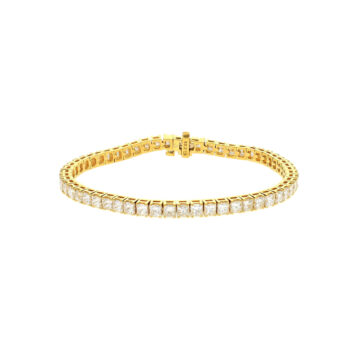 18K Yellow Gold Princess Diamond Tennis Bracelet