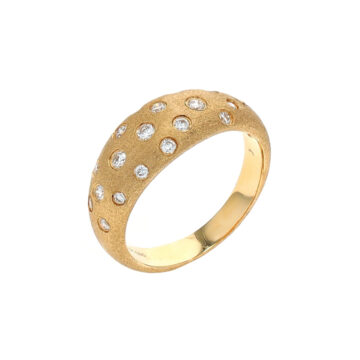 14K Yellow Gold Scattered Diamond Band