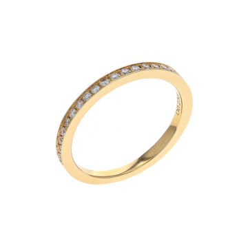 14K Yellow Gold Thin Diamond Wedding Band