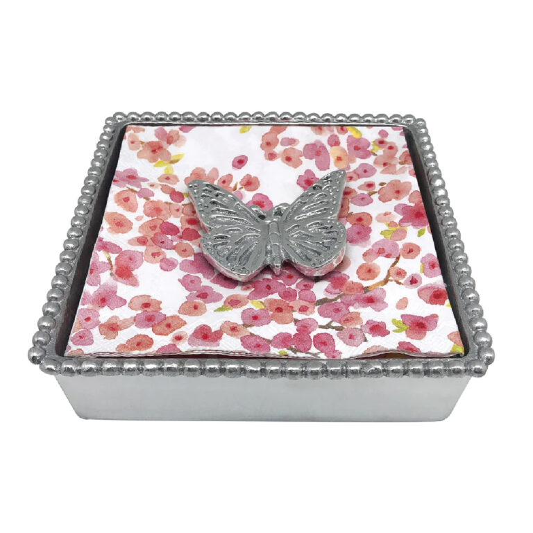 Mariposa - Monarch Butterfly Beaded Napkin Box