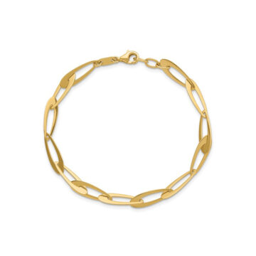 14K Yellow Gold Open Fancy Link Bracelet