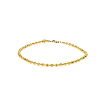 14K Yellow Gold 7.5-Inch Beaded Bracelet