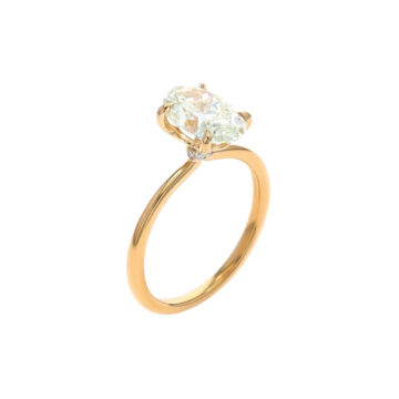 Estate 14K Yellow Gold 2.01 Carat Oval Diamond Engagement Ring