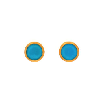 Gold Plated Sterling Silver Turquoise Stud Earrings