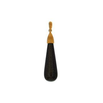 Gold Plated Sterling Silver Black Spinel Drop Pendant