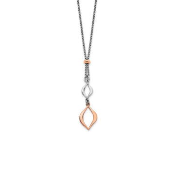 Two-Tone Open Link Dangle Necklace